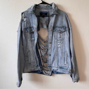 Forever 21 destroyed denim jacket